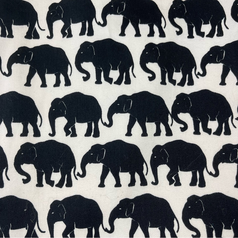 Hatley Sateen Elephant Pencil Skirt Sz 8 Black & White Pockets Lined Artsy Boho - Picture 3 of 15
